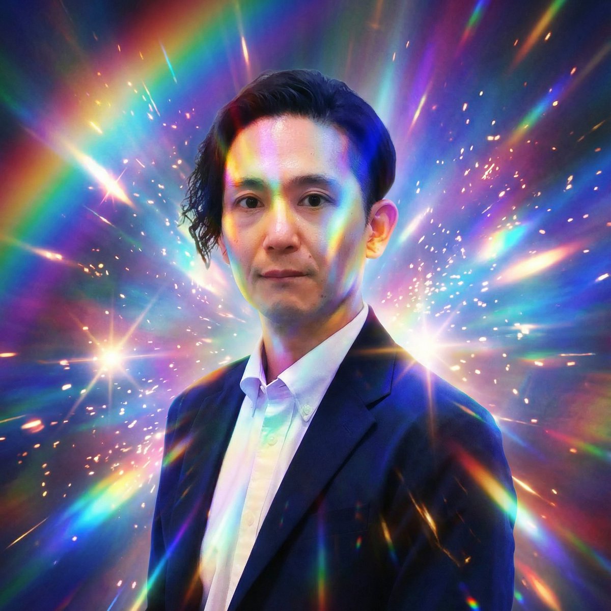 具有强光效果和中性表达的图像生成提示（日语） 生成效果示例