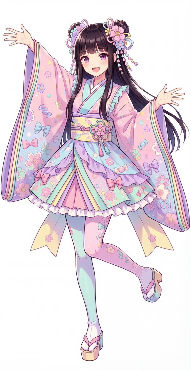 NanoBananaPro Kawaii Jūnihitoe 服装修改提示生成效果示例