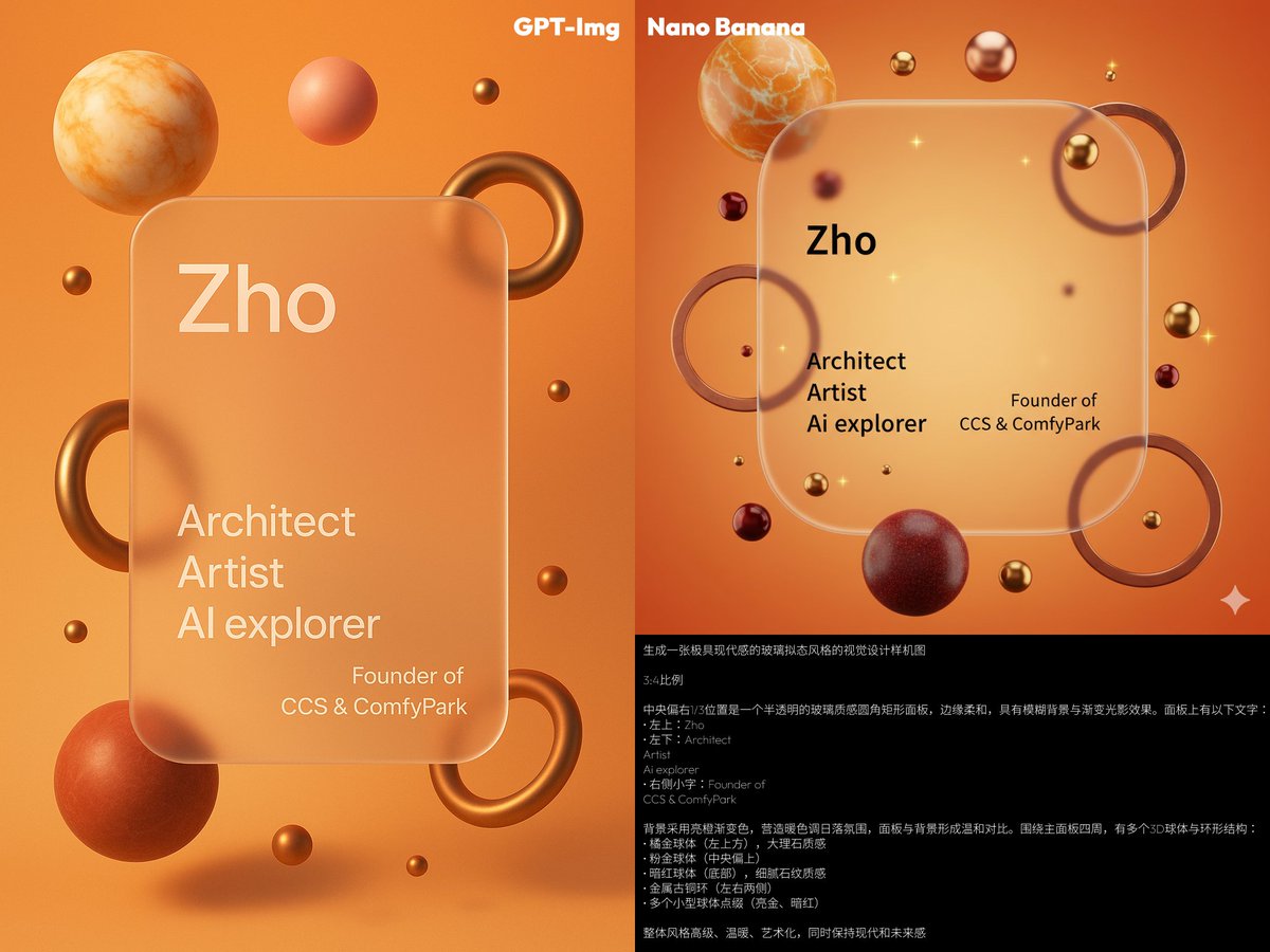 Glassmorphism 个人品牌模型 生成效果示例