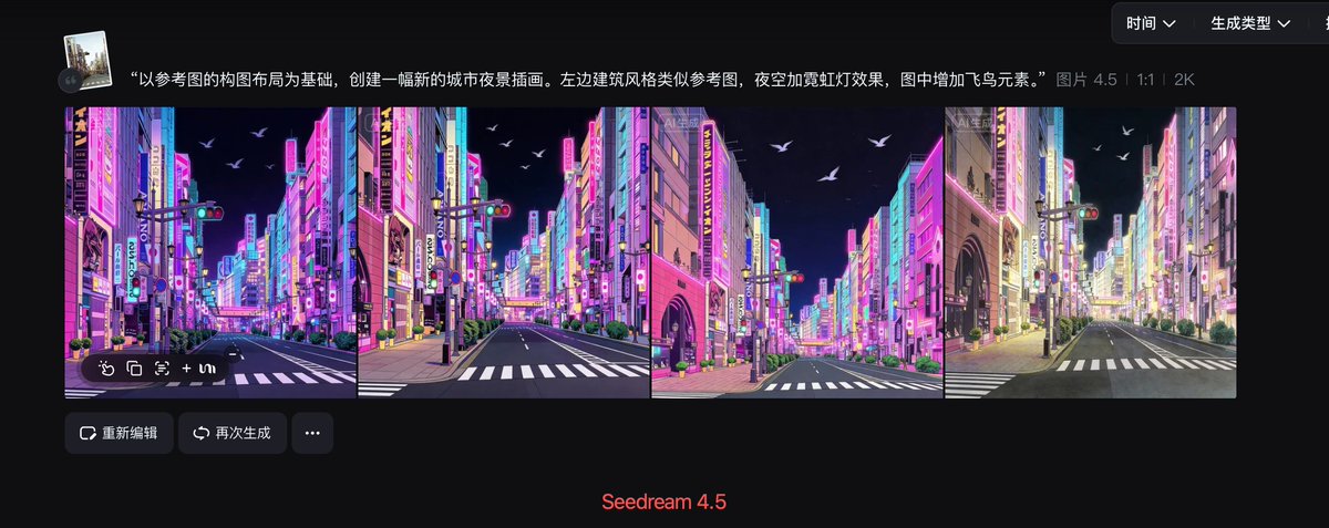 城市夜景插图及构图参考 生成效果示例