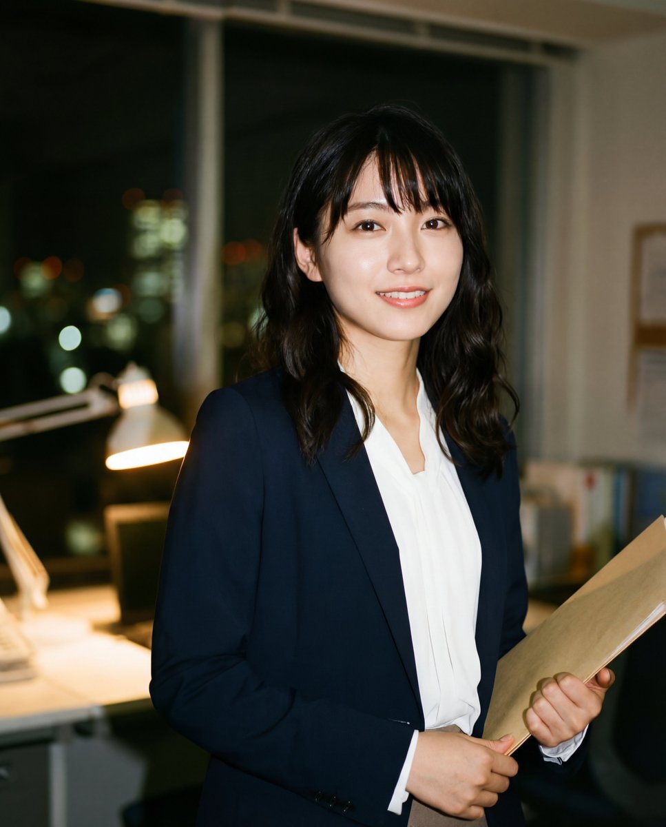 日本办公室女士的真实写实肖像 (OL) 生成效果示例