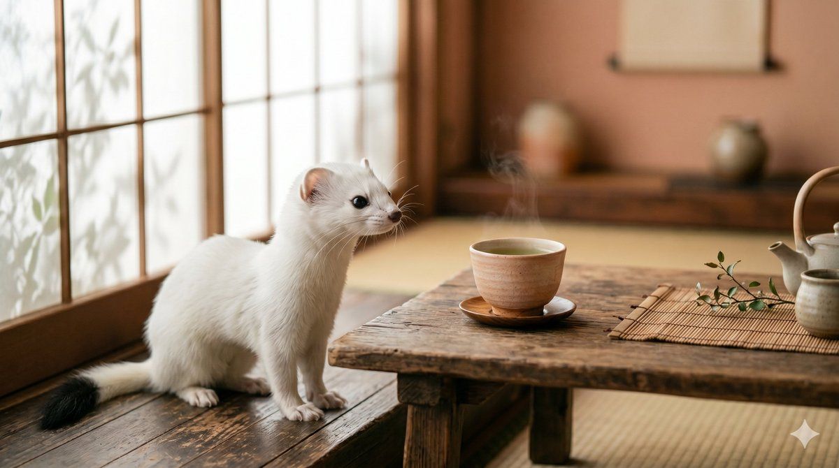 日本茶室里的貂 生成效果示例