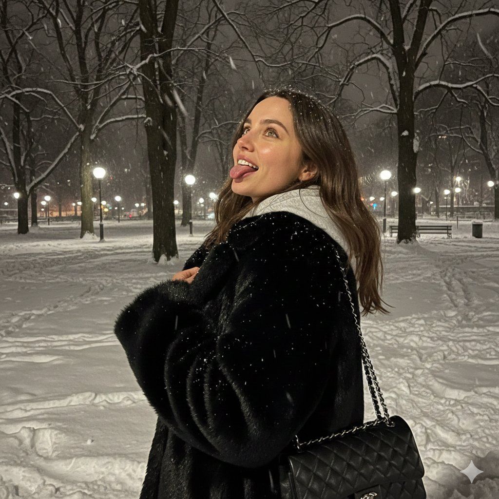 Ana de Armas 冬季舒适肖像提示 生成效果示例