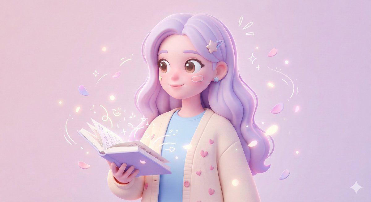 3D抛光人物肖像（粉彩动漫风格） 生成效果示例