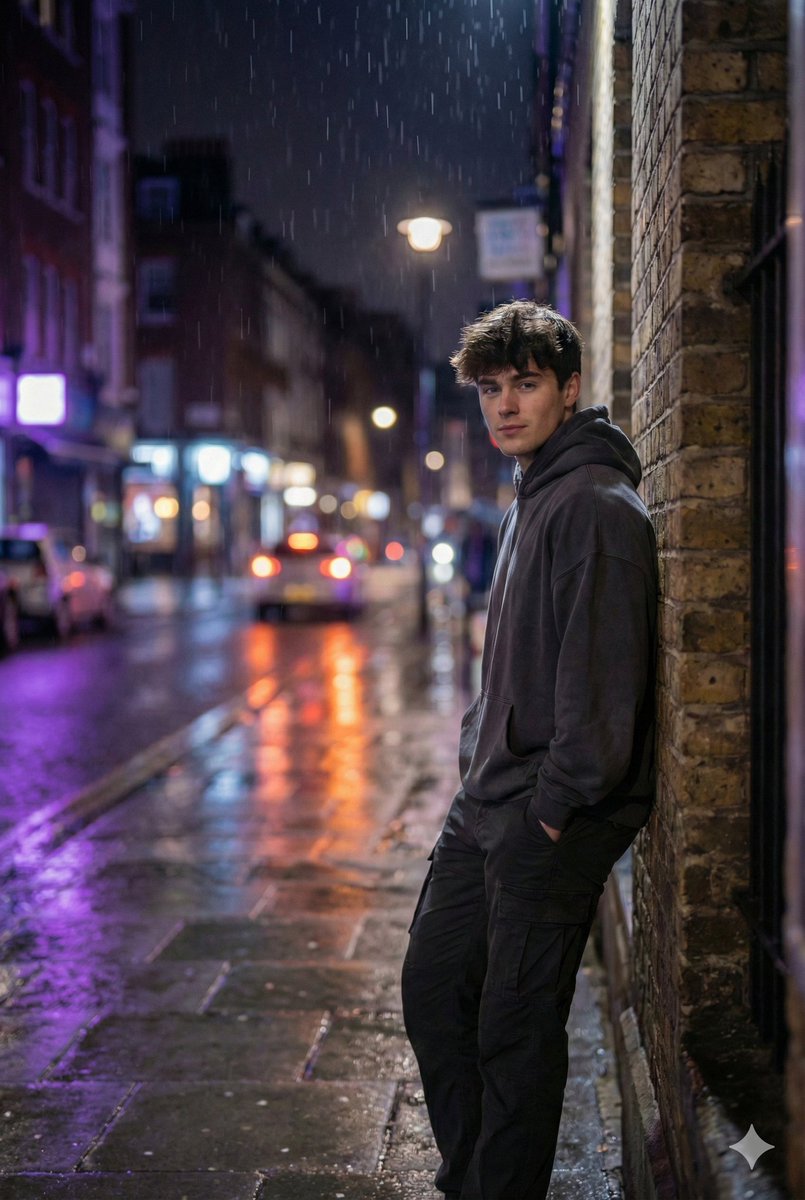 英国男人的真实城市夜景肖像 生成效果示例
