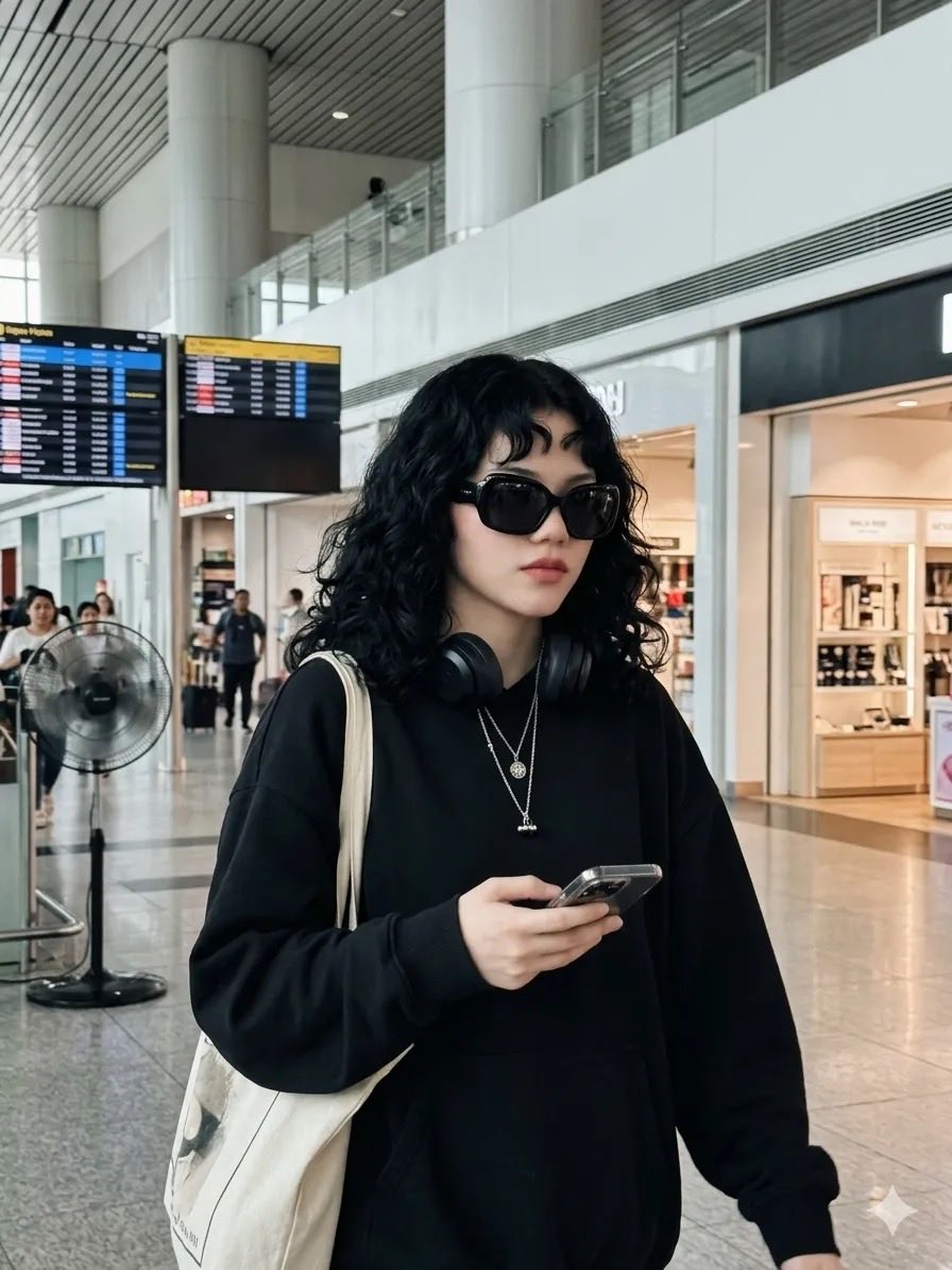 自然抓拍机场街拍写真 生成效果示例
