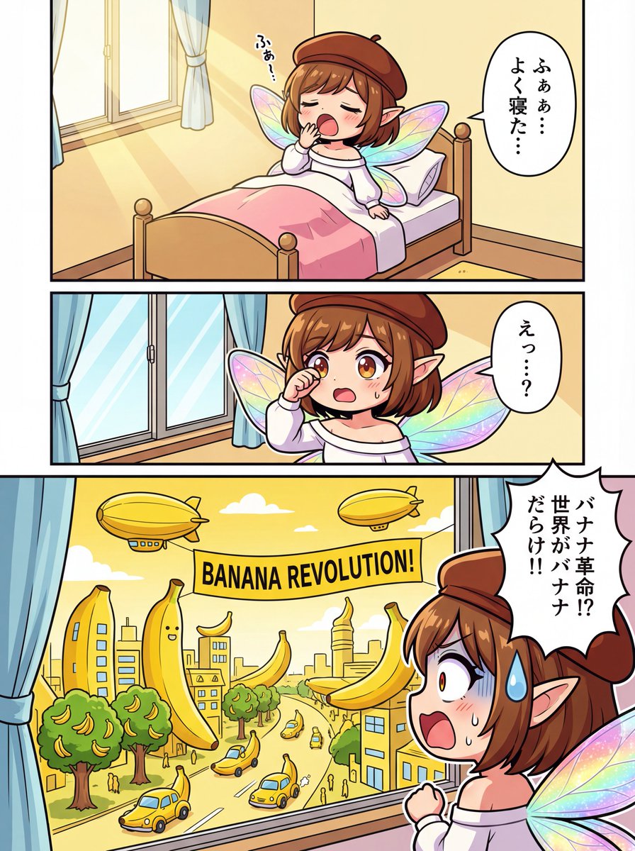 关于香蕉革命的一页彩色漫画 生成效果示例