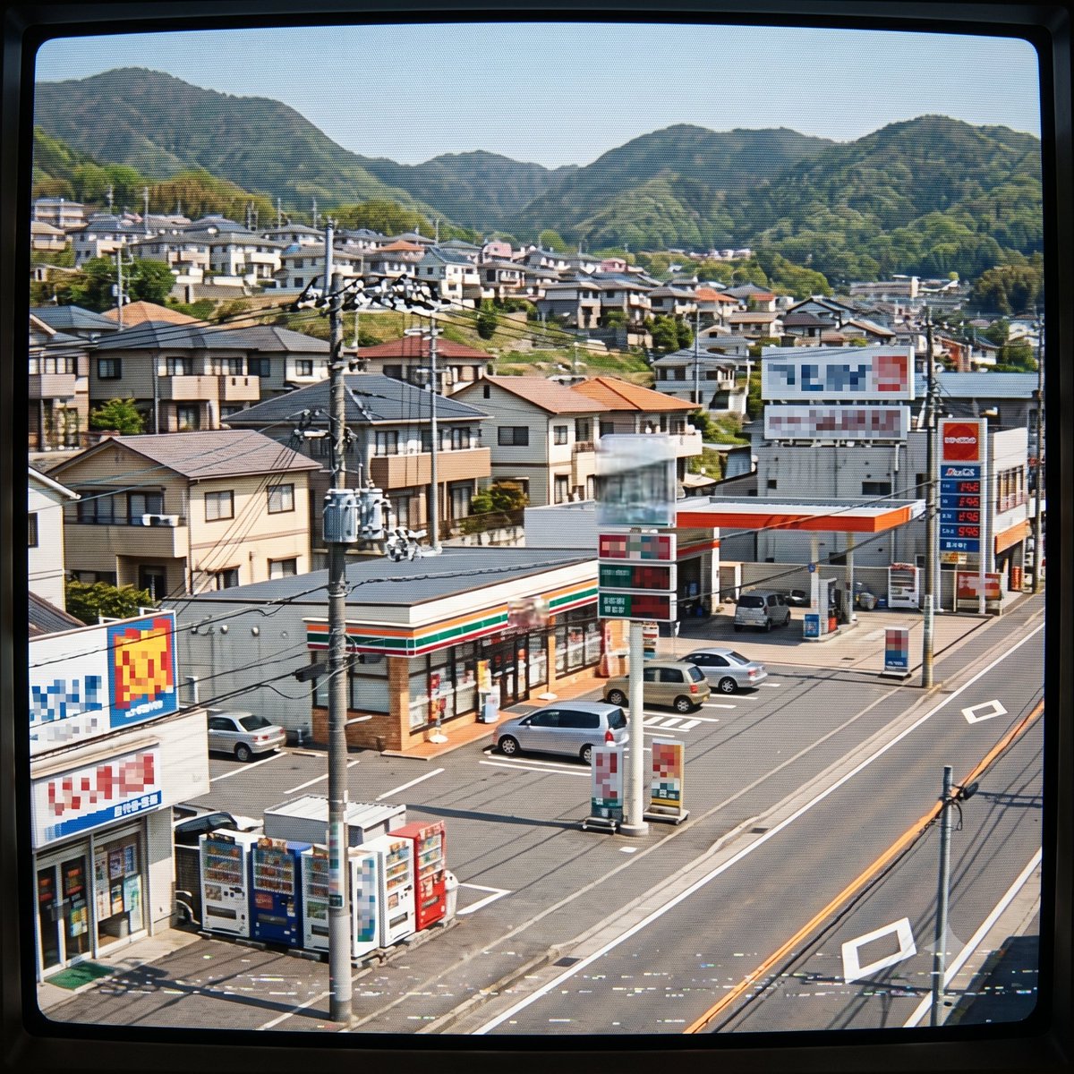 2000年代怀旧的日本郊区 生成效果示例