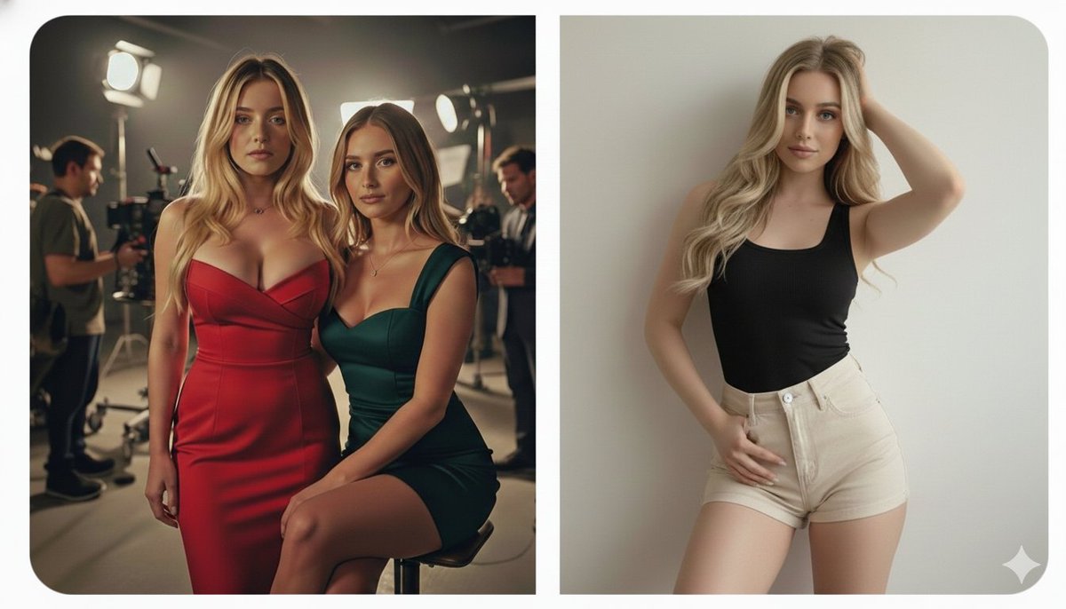 专业工作室拍摄提示（Sydney Sweeney 灵感） 生成效果示例