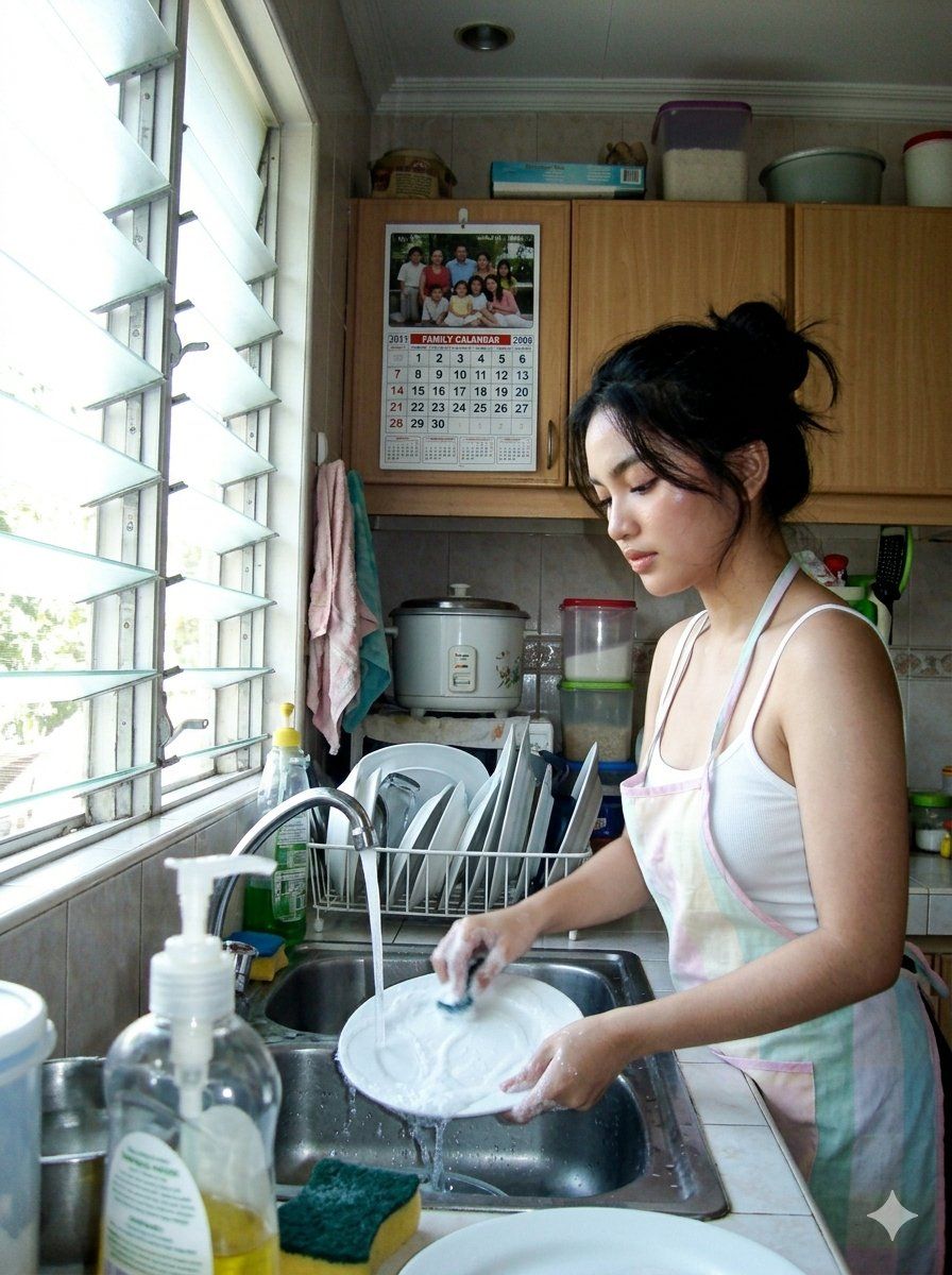 坦率的厨房生活方式肖像 生成效果示例