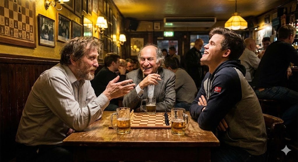 国际象棋传奇人物在酒吧闲逛 生成效果示例