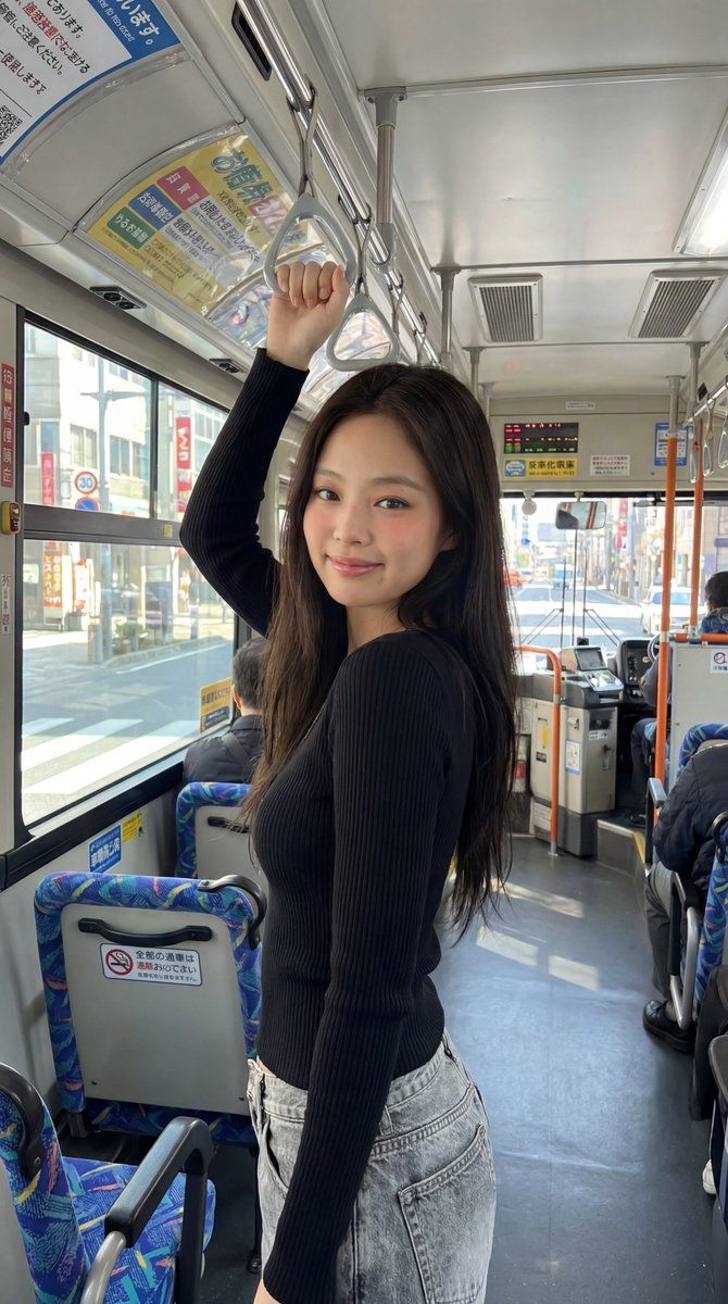 韩国女孩日本巴士旅行 生成效果示例