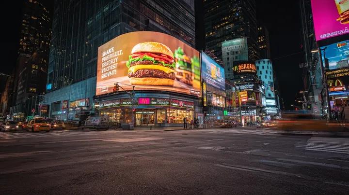 网络城市夜景与超现实的广告牌广告生成效果示例