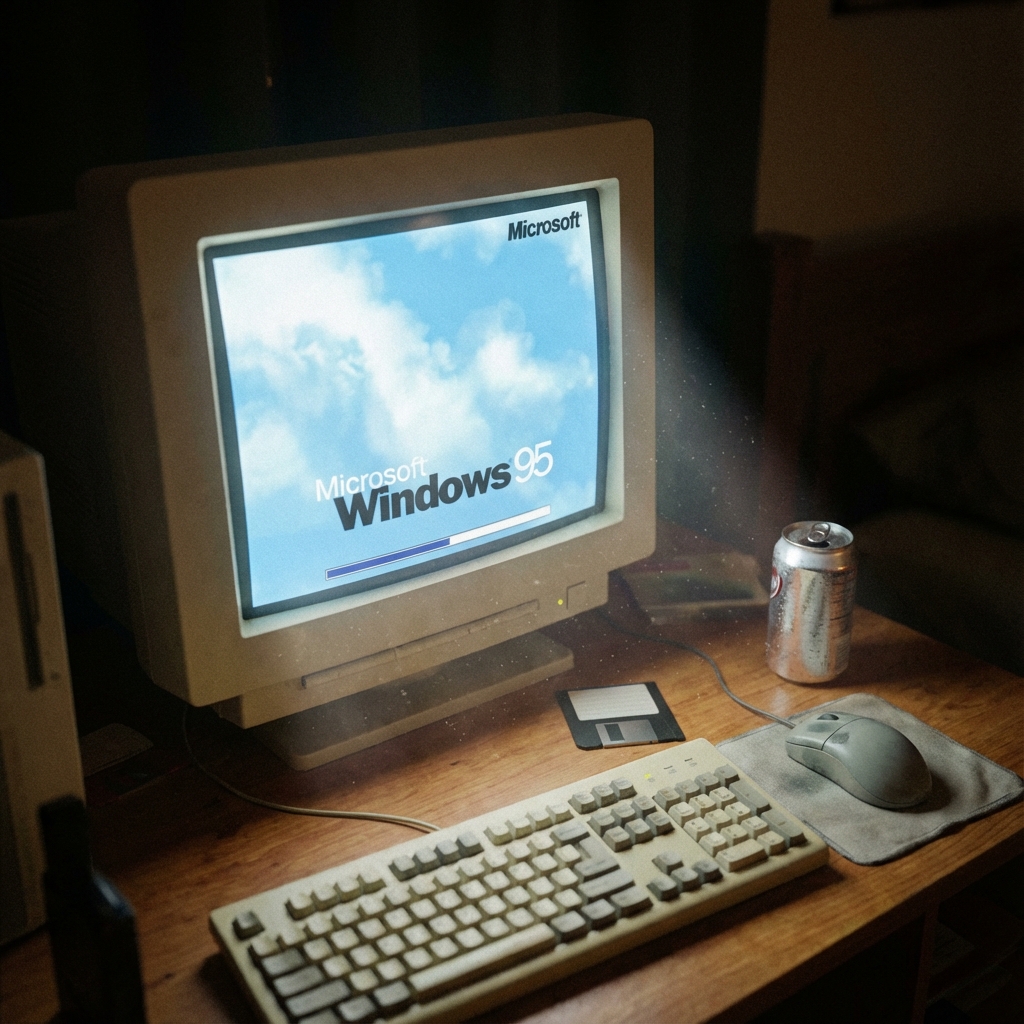 1995年CRT显示器自然抓拍纪录片照片 生成效果示例