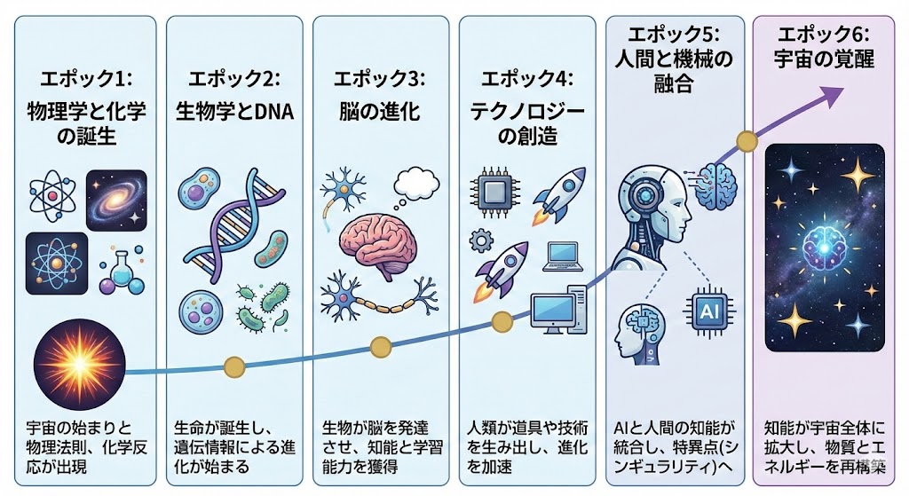 用日语解释库兹韦尔的六个时代的插图 生成效果示例