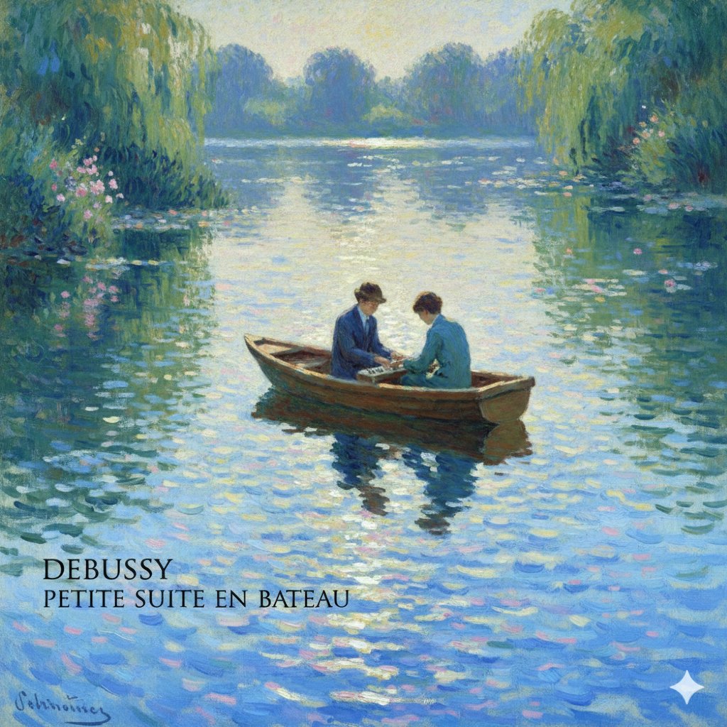德彪西莫奈风格的《En Bateau》 生成效果示例
