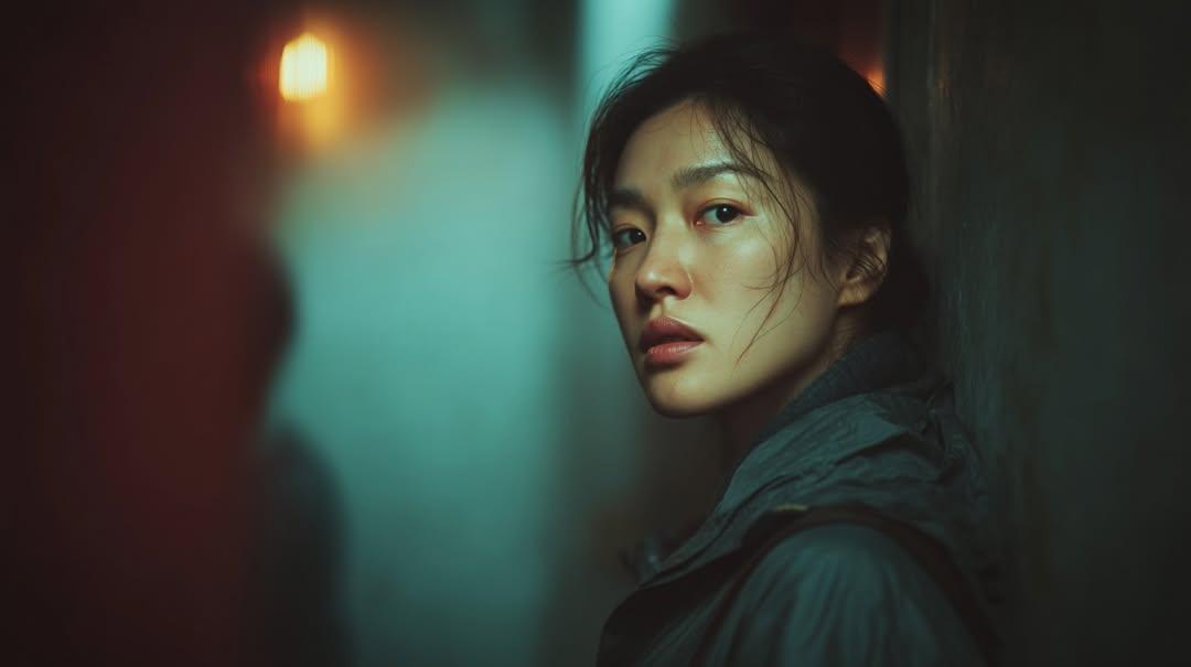 东亚女人的电影日落肖像 生成效果示例