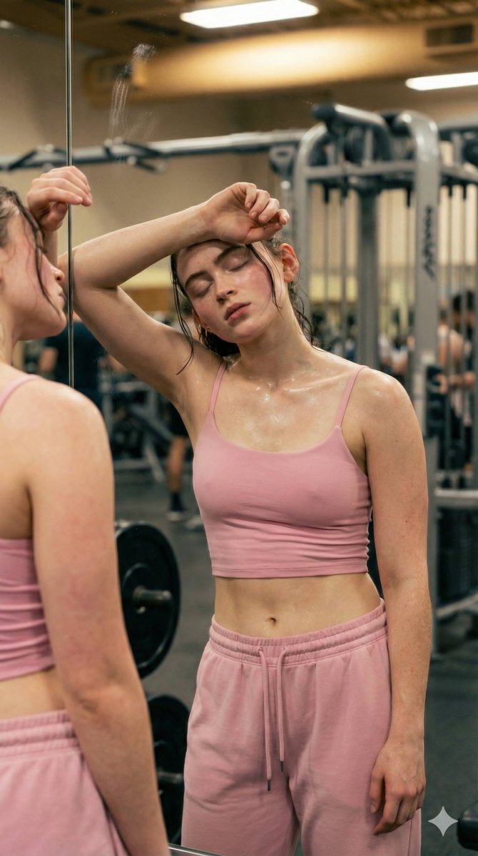 Sadie Sink 穿着运动胸罩和运动裤提示 生成效果示例