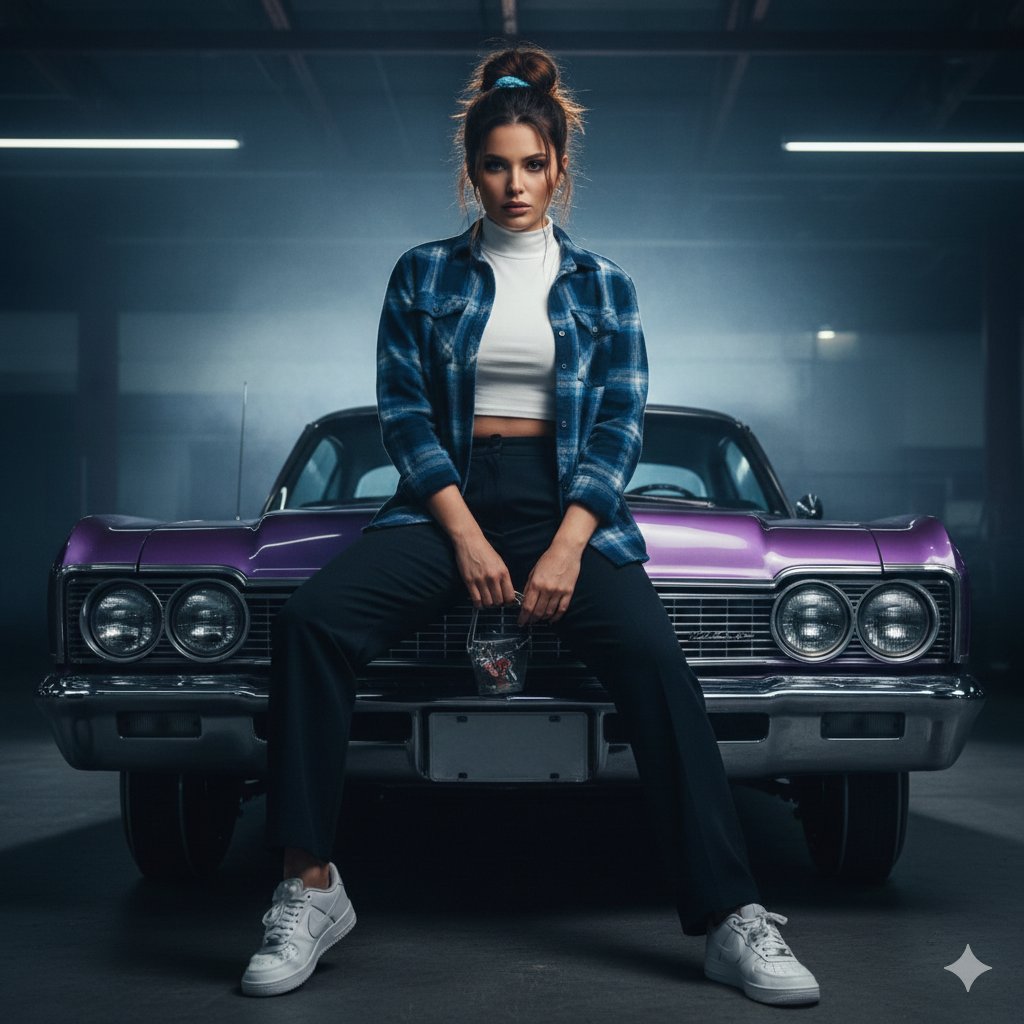 Lowrider 上的电影城市反叛肖像 生成效果示例