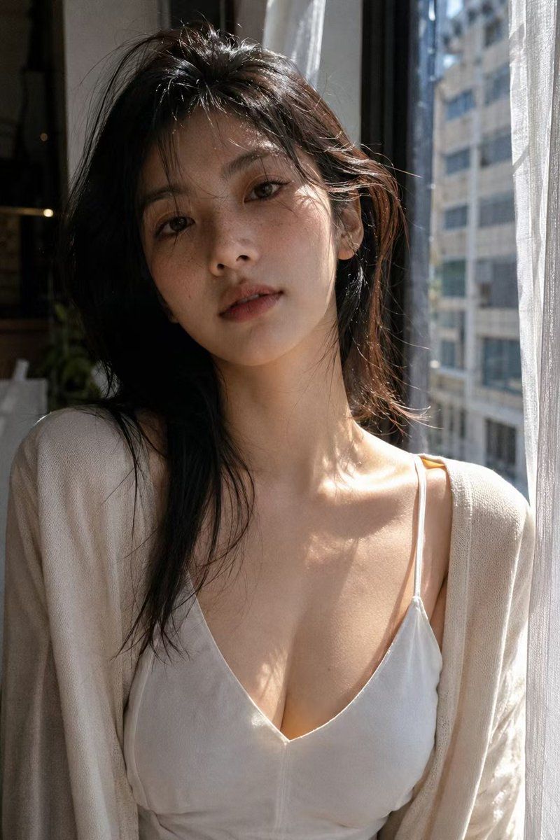现实的雀斑女性肖像 生成效果示例