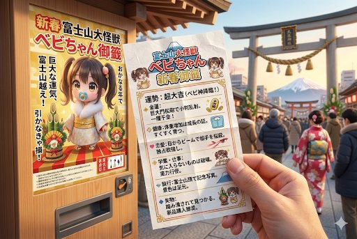 日本神社神签福签自动售货机快照 生成效果示例