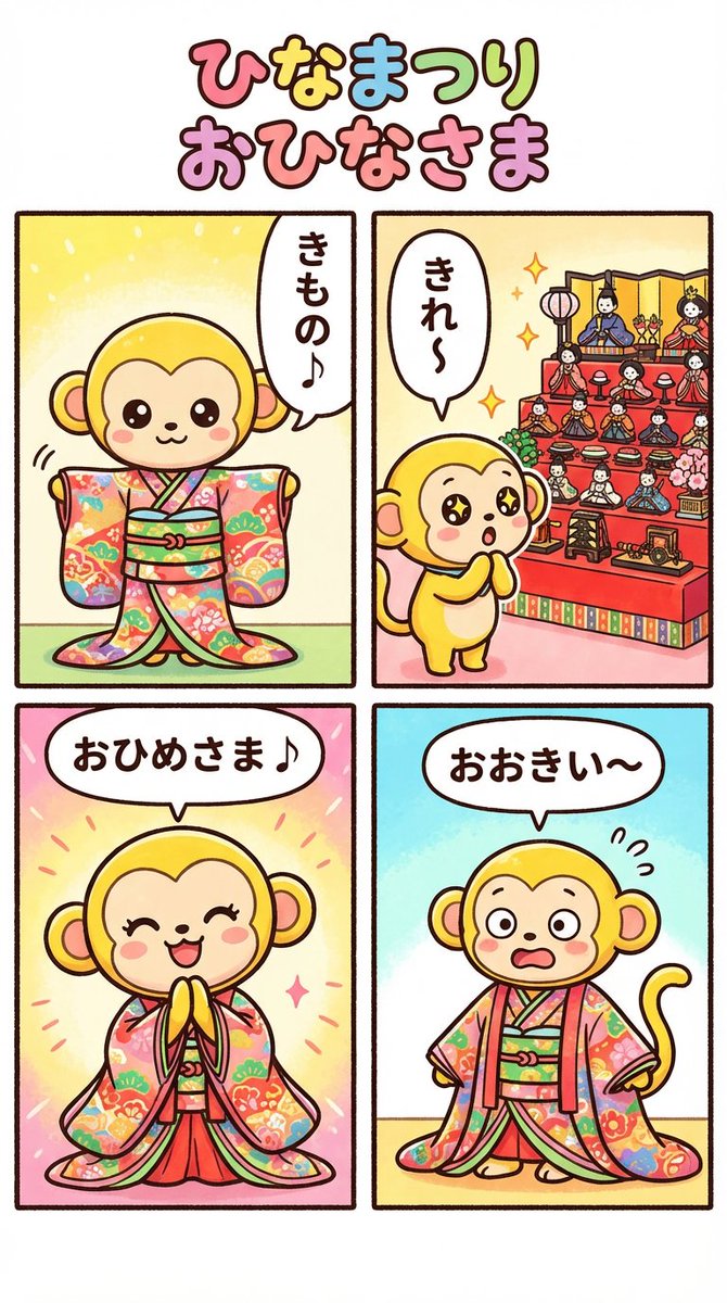 Nano Banana Pro 4 幅漫画：Hina Matsuri 生成效果示例