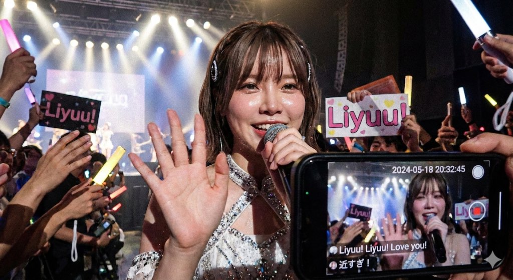 Liyuu演唱会特写粉丝镜头 生成效果示例