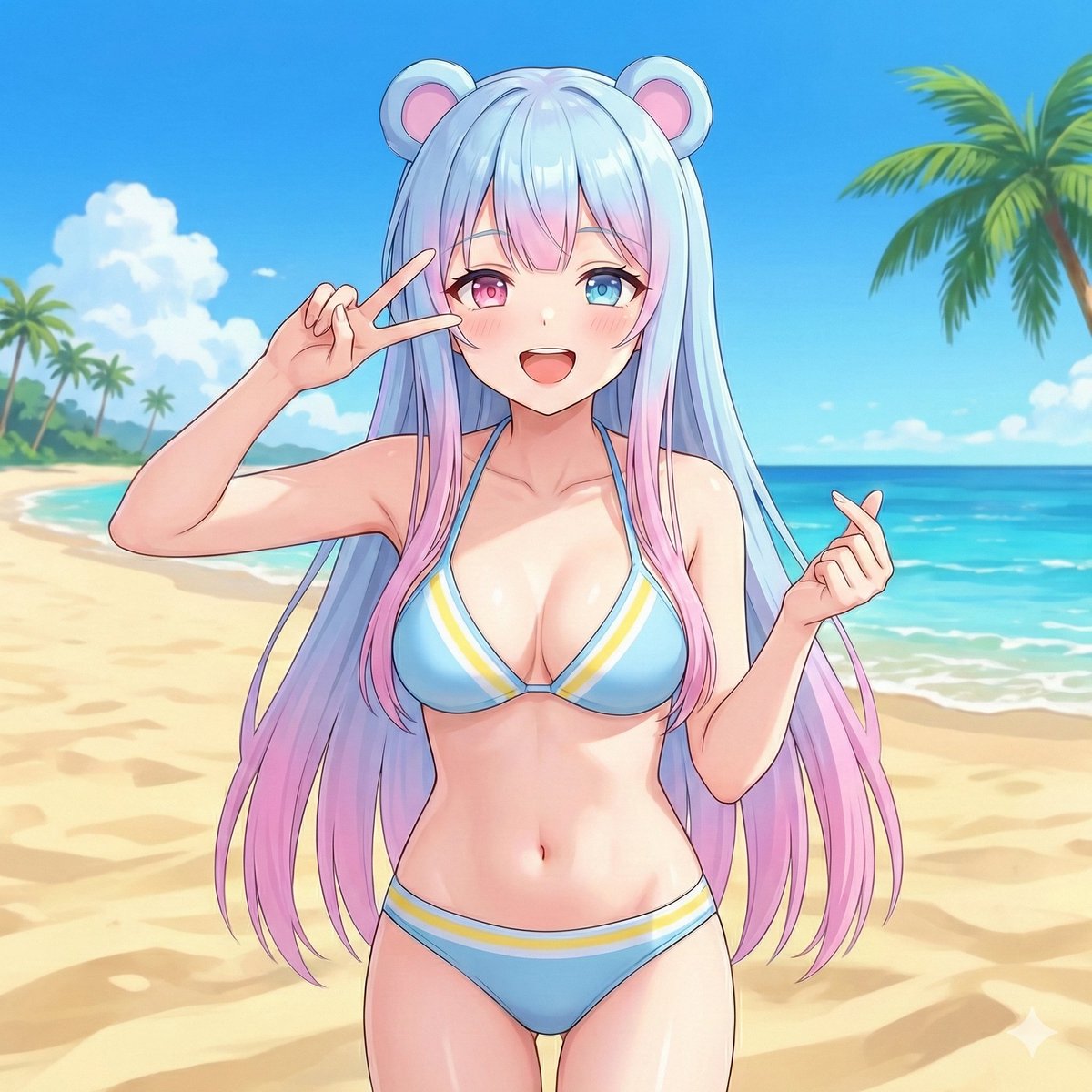 海滩日图像生成 生成效果示例