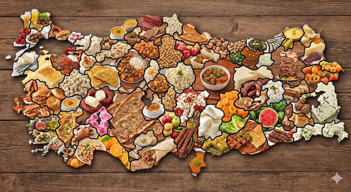 由当地食品制成的土耳其地图 生成效果示例