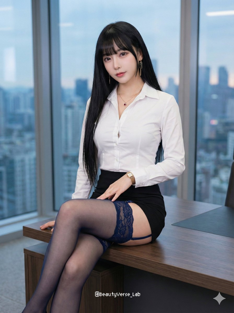Nano Banana Pro 诱人的办公室女士肖像提示 生成效果示例