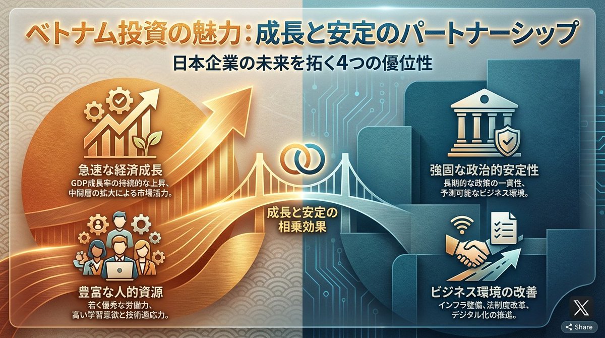 单张幻灯片介绍投资越南的优势生成效果示例