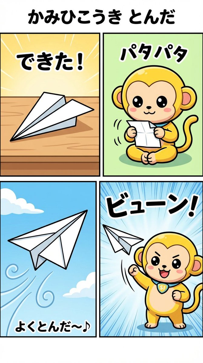 纳米君的日常生活：纸飞机漫画提示 生成效果示例