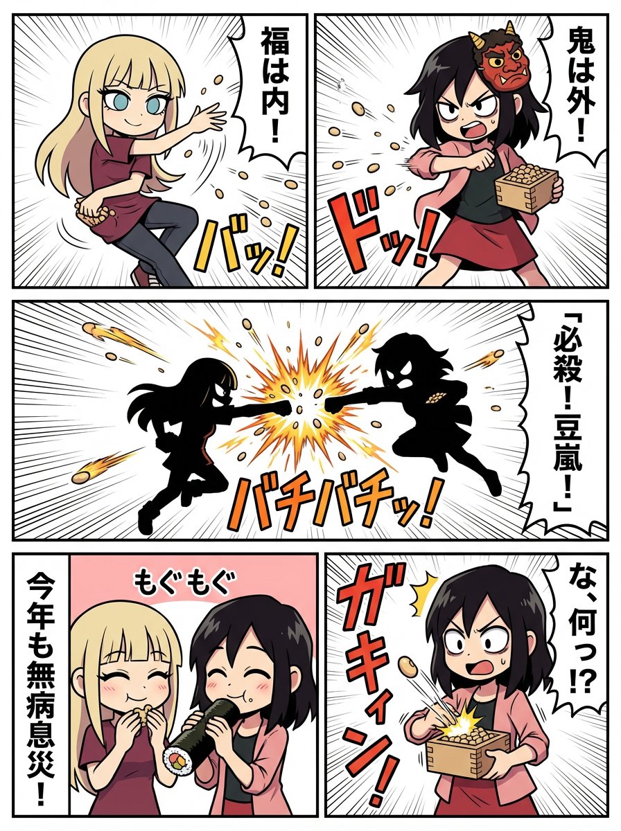 1 分钟挑战：节分漫画 生成效果示例