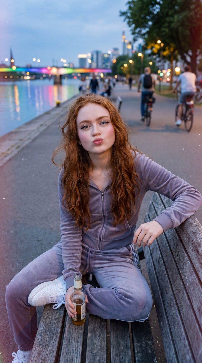 现实的红发生活方式肖像 生成效果示例