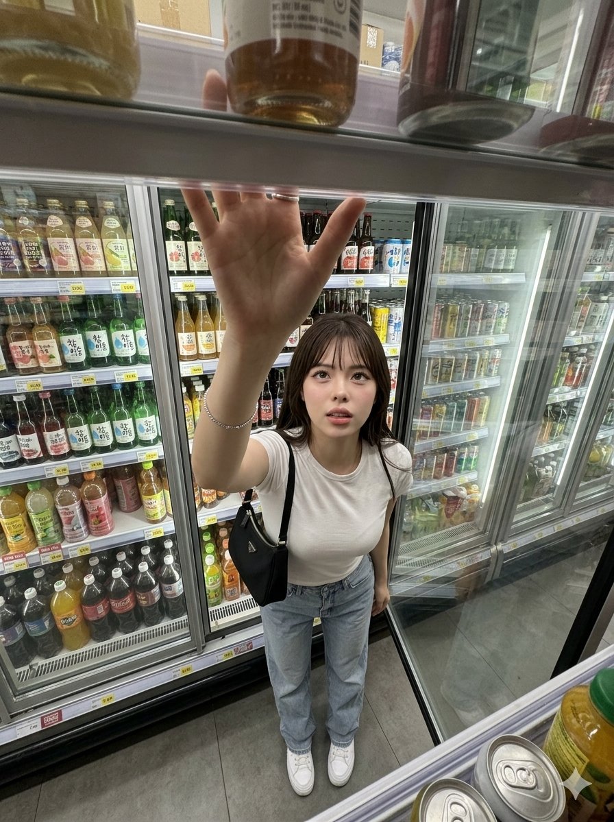 自然抓拍杂货店过道自拍 生成效果示例