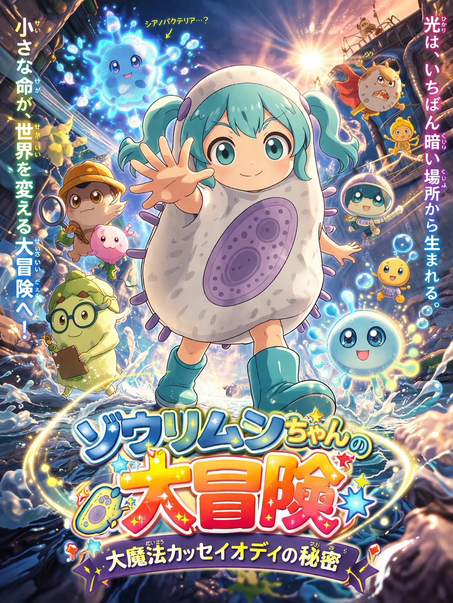 草履虫角色的动漫电影海报 生成效果示例