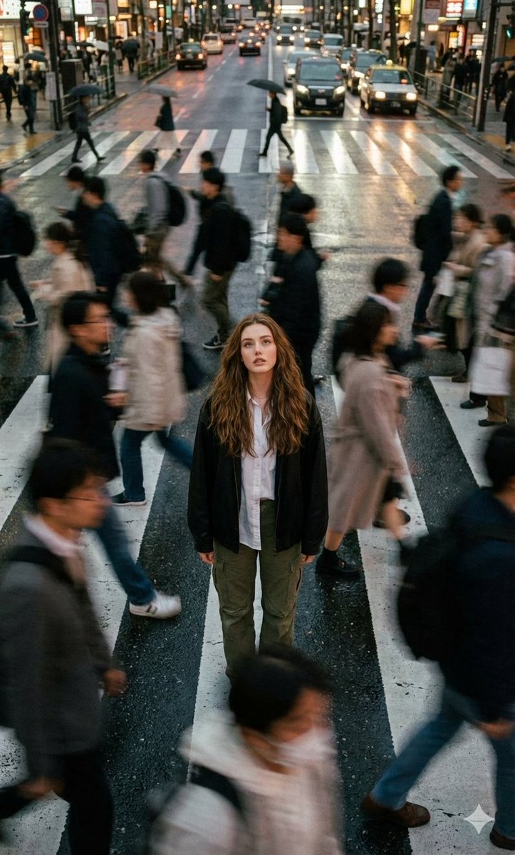 人群模糊的电影街头摄影 生成效果示例