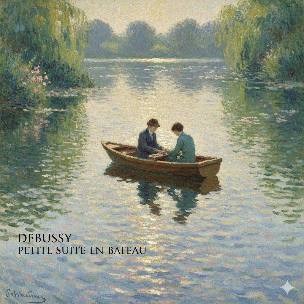 通过颜色修改生成莫奈风格的德彪西“小组曲：En Bateau” 生成效果示例