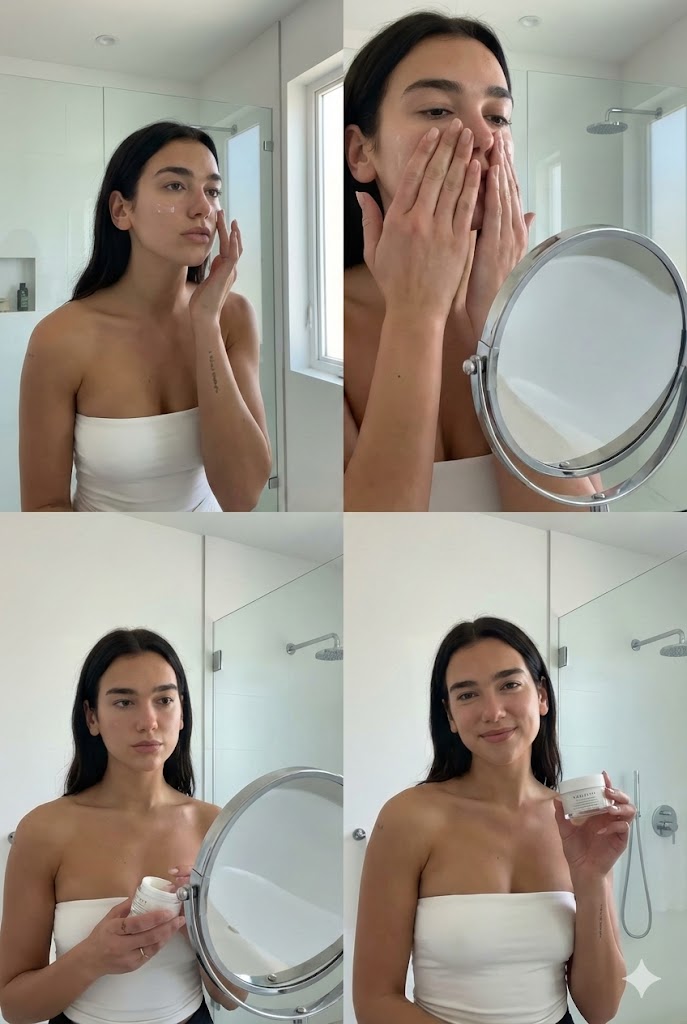 Dua Lipa 护肤编辑拼贴生成效果示例