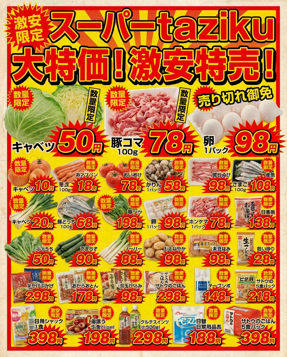 日语超市促销传单 生成效果示例