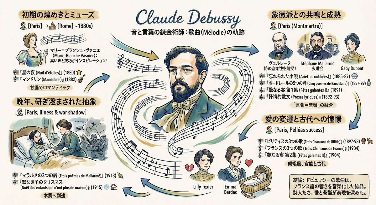 生成德彪西歌曲的图形记录 生成效果示例