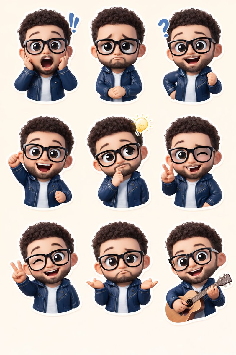 Nano Banana Pro 的 Chibi 贴纸设置提示 生成效果示例