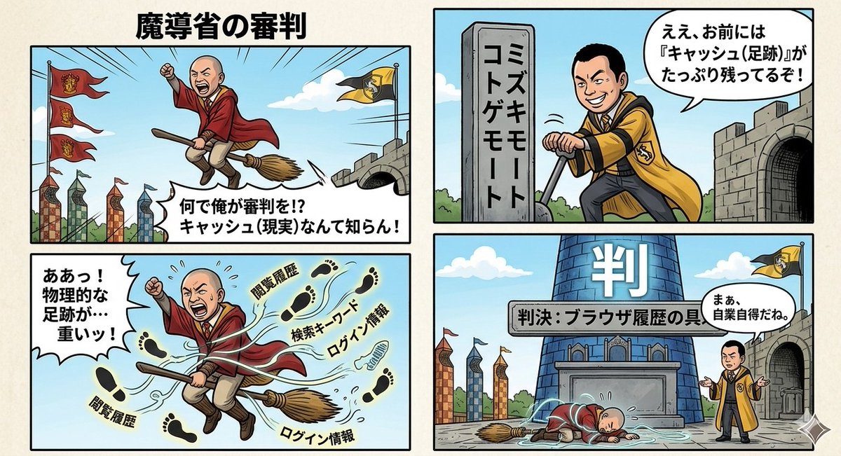 四格漫画提示：魔法部的审判 生成效果示例