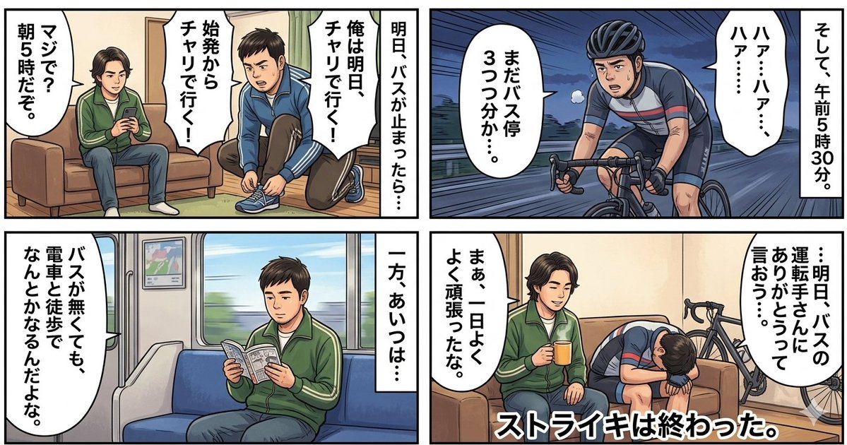 四格漫画世代：如果公交车明天停站 生成效果示例