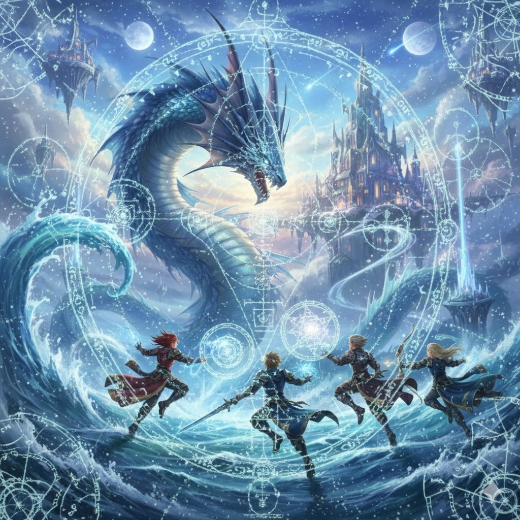 最终幻想利维坦VS玩家和神圣几何生成效果示例
