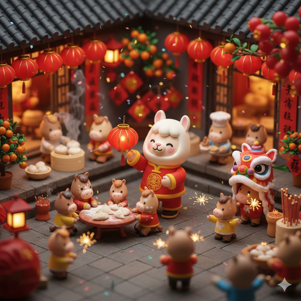 可爱的Popmart农历新年骆驼 生成效果示例