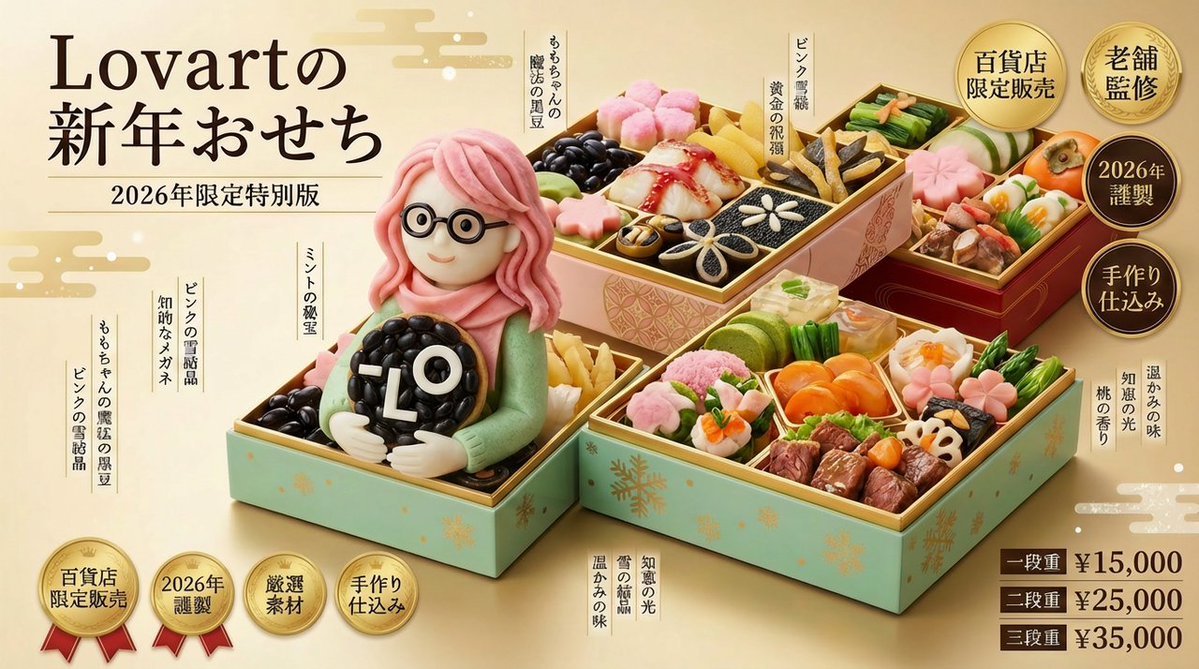 新年御节菜广告主视觉生成提示 生成效果示例