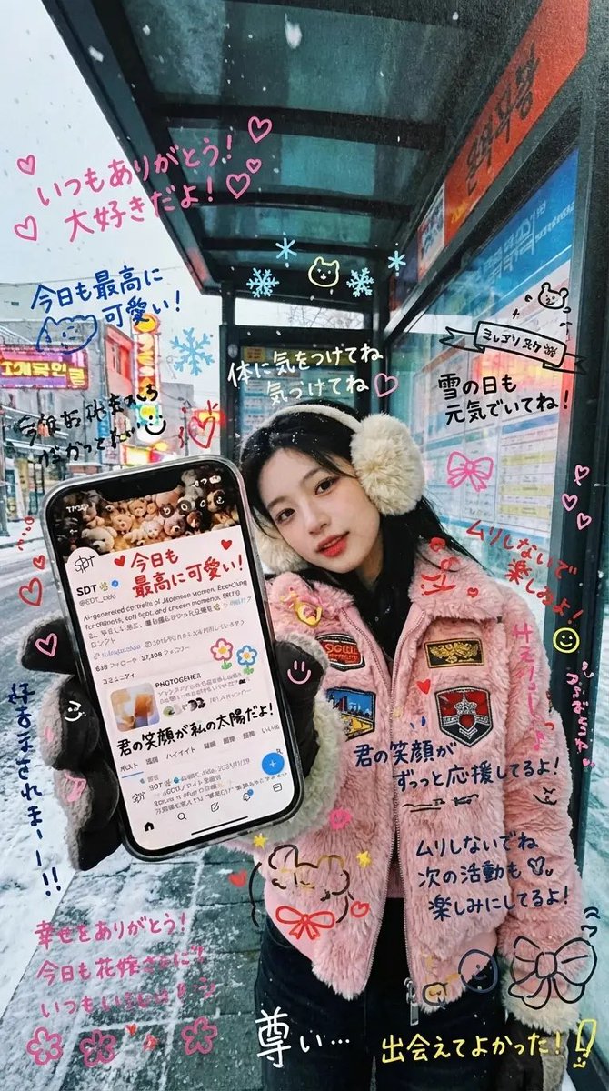 给最爱偶像的手写涂鸦留言 生成效果示例
