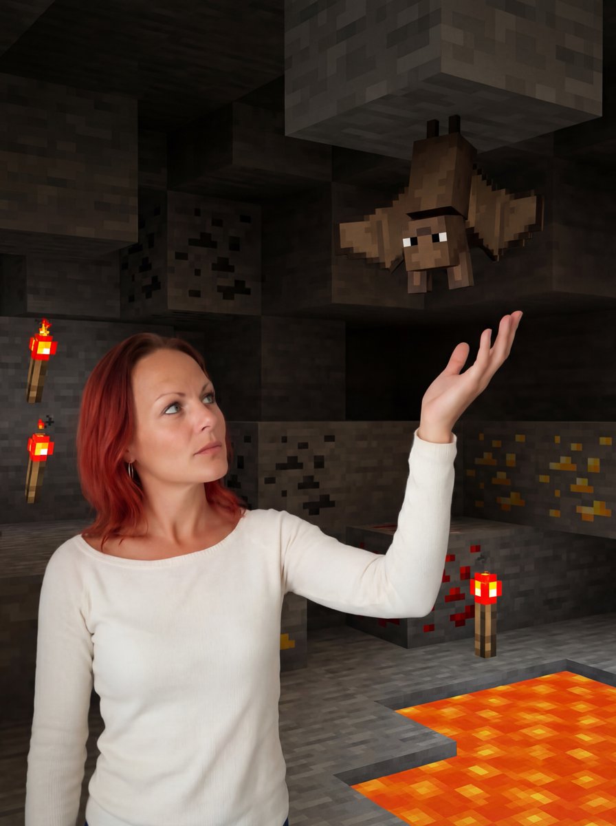 重新想象 Minecraft 洞穴中的照片 生成效果示例