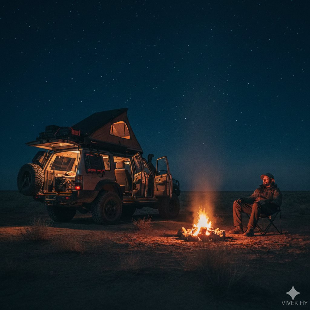 沙漠露营场景（超现实夜晚） 生成效果示例